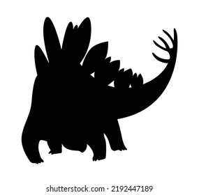 Dinosaur silhouette. Dino monsters icon. Shape of real animal. Sketch of prehistoric reptile. Vector illustration isolated on white. Hand drawn sketch