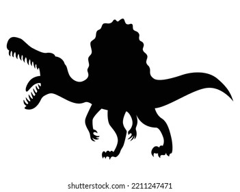 Dinosaur silhouette. Dino monsters icon. Shape of real animal. Sketch of prehistoric reptile. Vector illustration isolated on white. Hand drawn sketch