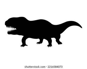 Dinosaur silhouette. Dino monsters icon. Shape of real animal. Sketch of prehistoric reptile. Vector illustration isolated on white. Hand drawn sketch