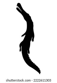 Dinosaur silhouette. Dino monsters icon. Shape of real animal. Sketch of prehistoric reptile. Vector illustration isolated on white. Hand drawn sketch