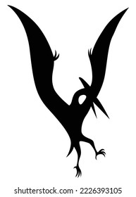 Dinosaur silhouette. Dino monsters icon. Shape of real animal. Sketch of prehistoric reptile. Vector illustration isolated on white. Hand drawn sketch