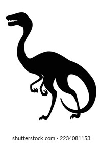 Dinosaur silhouette. Dino monsters icon. Shape of real animal. Sketch of prehistoric reptile. Vector illustration isolated on white. Hand drawn sketch