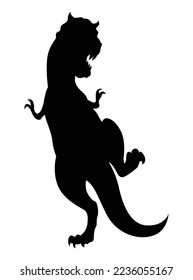 Dinosaur silhouette. Dino monsters icon. Shape of real animal. Sketch of prehistoric reptile. Vector illustration isolated on white. Hand drawn sketch