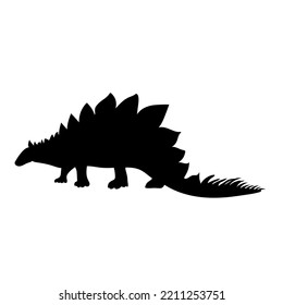Dinosaur silhouette. Dinosaurs and Jurassic dino monsters icons. Vector silhouette of triceratops or T-rex, brontosaurus and stegosaurus, ceratosaurus and parasaurolophus reptile.