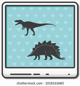 Dinosaur silhouette flat vector icon.