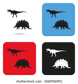 Dinosaur silhouette flat vector icon.