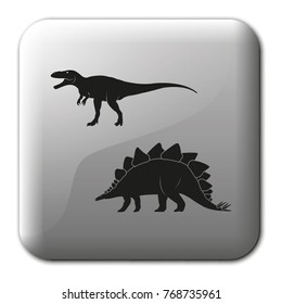 Dinosaur silhouette flat vector icon.