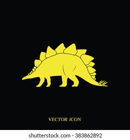 Dinosaur silhouette icon. Flat illustration. 