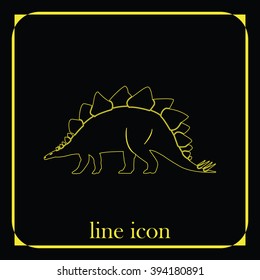 Dinosaur silhouette icon. Flat illustration. 