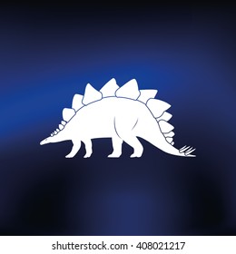 Dinosaur silhouette icon. Flat illustration. 