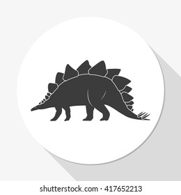 Dinosaur silhouette icon. Flat illustration. 