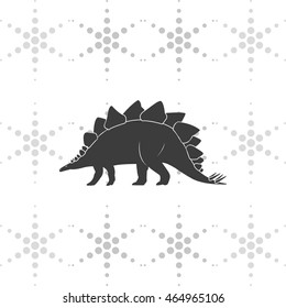 Dinosaur silhouette icon. Flat illustration. 