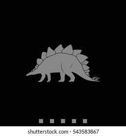Dinosaur silhouette icon. Flat illustration. 