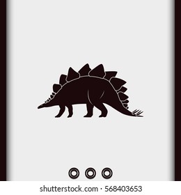 Dinosaur silhouette icon. Flat illustration. 