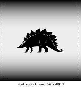 Dinosaur silhouette icon. Flat illustration. 