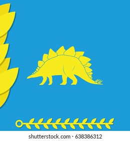 Dinosaur silhouette icon. Flat illustration. 