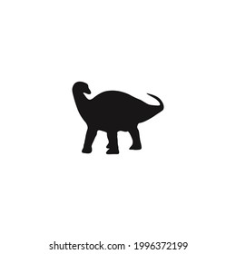 dinosaur silhouette icon vector on a white background