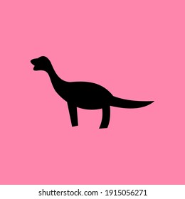 Dinosaur silhouette illustration. Animal silhouette. Can be used for sticker and pattern designs.