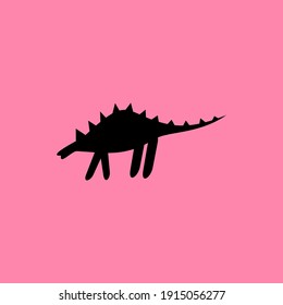 Dinosaur silhouette illustration. Animal silhouette. Can be used for sticker and pattern designs.