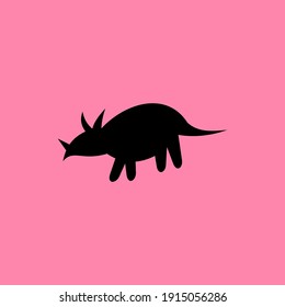 Dinosaur silhouette illustration. Animal silhouette. Can be used for sticker and pattern designs.