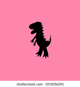 Dinosaur silhouette illustration. Animal silhouette. Can be used for sticker and pattern designs.
