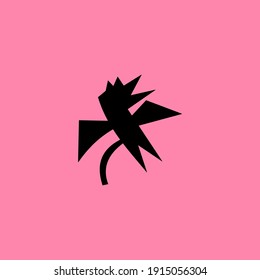 Dinosaur silhouette illustration. Animal silhouette. Can be used for sticker and pattern designs.