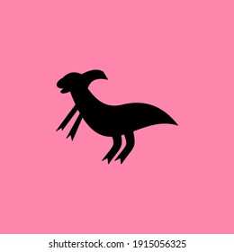 Dinosaur silhouette illustration. Animal silhouette. Can be used for sticker and pattern designs.