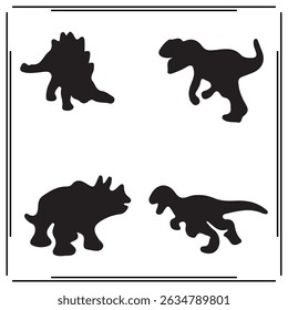 Dinosaur silhouette illustration isolated on white background