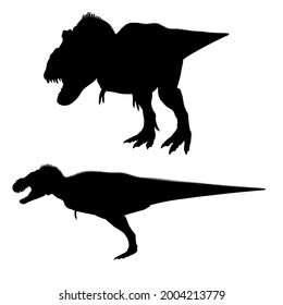 Dinosaur silhouette isolated on white background. Vector illustration