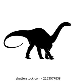 Dinosaur Silhouette Isolated On White Background Stock Vector (Royalty ...