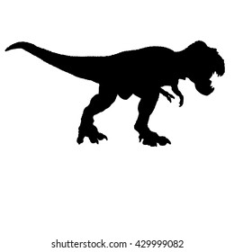 dinosaur silhouette on white background