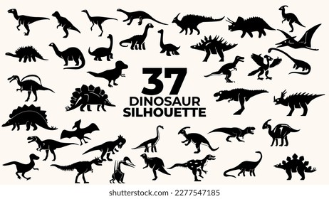 Dinosaur Silhouette, perfect for adding a touch of prehistoric charm to your projects. Great for use in children's designs or as a standout element in any composition. Vector and png