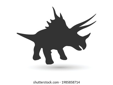 Dinosaur silhouette set. Vector illustration isolated on white