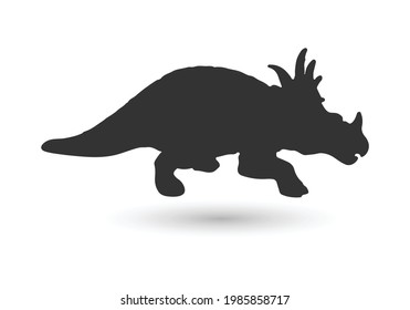 Dinosaur silhouette set. Vector illustration isolated on white