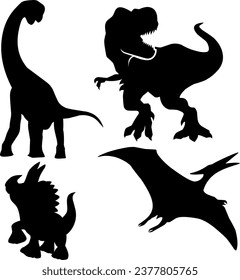 Dinosaur silhouette vector art illustration