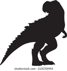 Dinosaur silhouette vector black and white