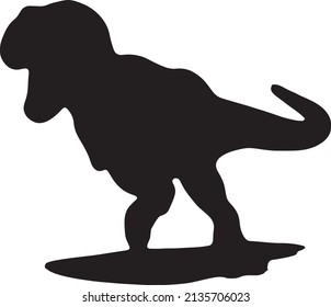 Dinosaur silhouette vector black and white