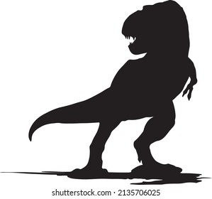 Dinosaur silhouette vector black and white