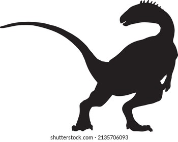 Dinosaur Silhouette Vector Black White Stock Vector (Royalty Free ...