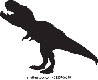 Dinosaur silhouette vector black and white