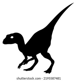 Dinosaur silhouette vector graphic Leaellynasaura black cut file isolated on white background