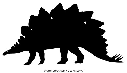 Dinosaur silhouette vector graphic Stegosaurus black cut file isolated on white background