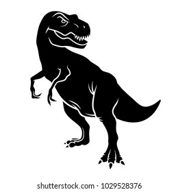 Dinosaur silhouette. Vector illustration. Tyrannosaurus