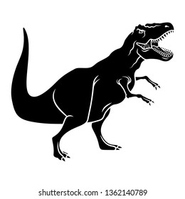 Dinosaur silhouette. Vector illustration. Tyrannosaurus