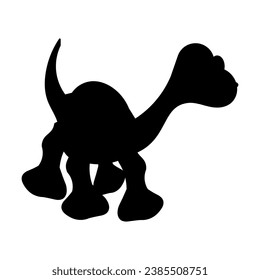 Dinosaur silhouette Vector illustration, in white background