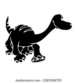 Dinosaur silhouette Vector illustration, in white background