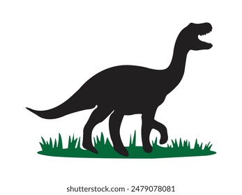 
dinosaur silhouette vector image with white background.