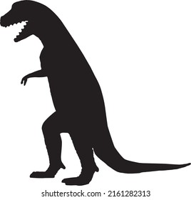 Dinosaur silhouette. Vector dinosaur silhouette isolated on white background. Standing dino logo icon, side view