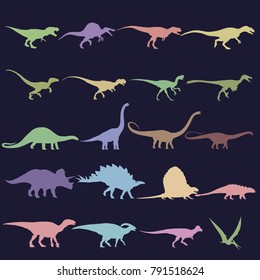 Dinosaur silhouette vector pack