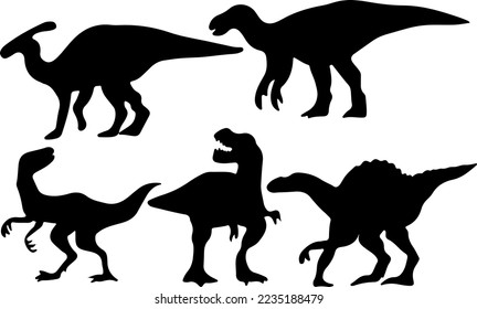 Dinosaur silhouette vector for websites, graphics related artwork